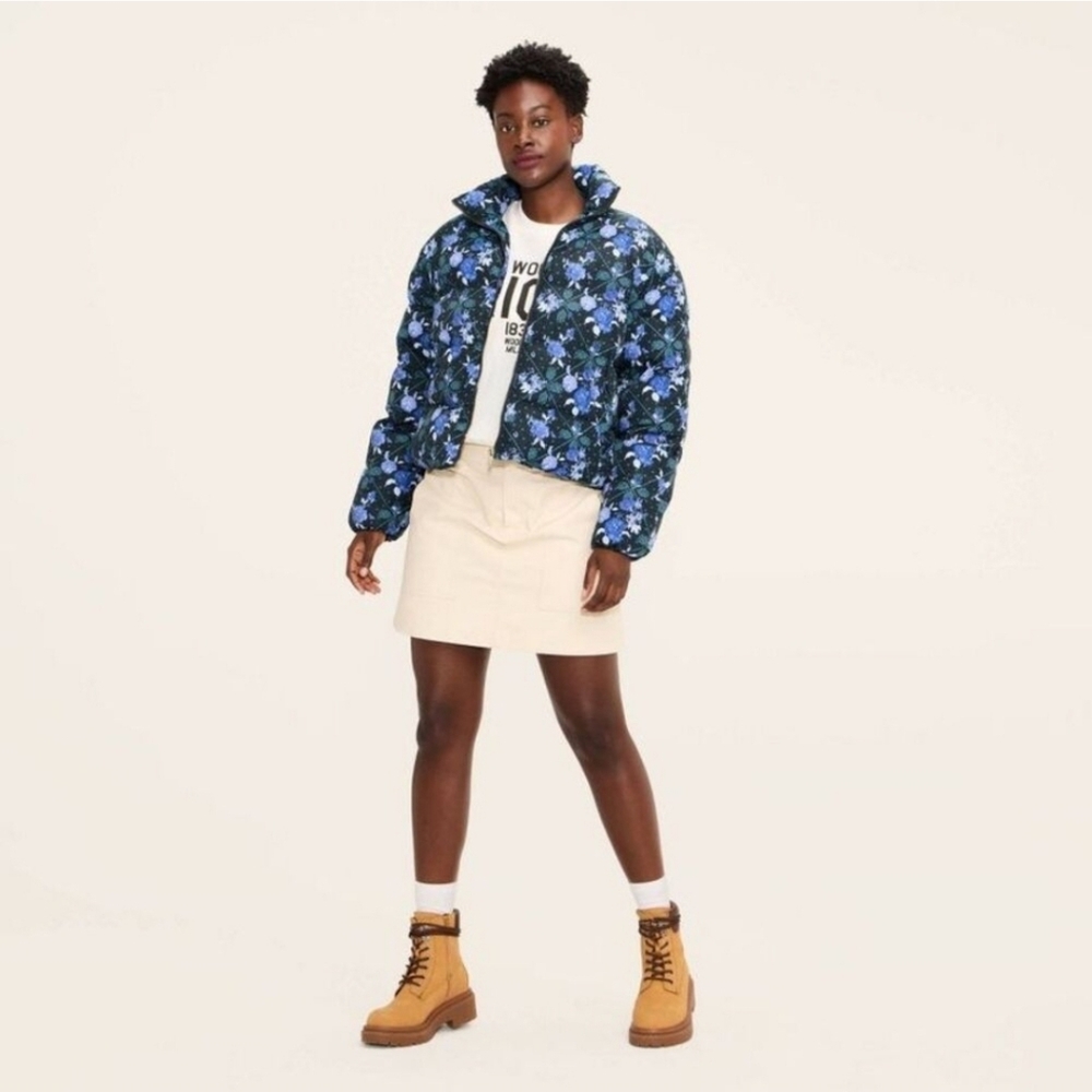 Woolrich - Women's Floral Puffer Jacket - Woolrich Blue XL Blue